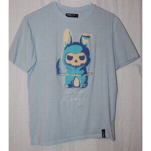 Roku Studio Men's Size S Light Blue Grim Bunny Short Sleeve T-Shirt Tee Shirt